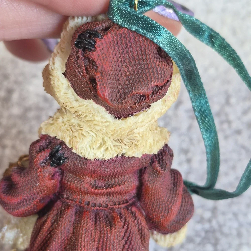 Vintage 1995 Boyds Bears Resin  Ornaments Matthew & Bailey Christmas Set W/Box
